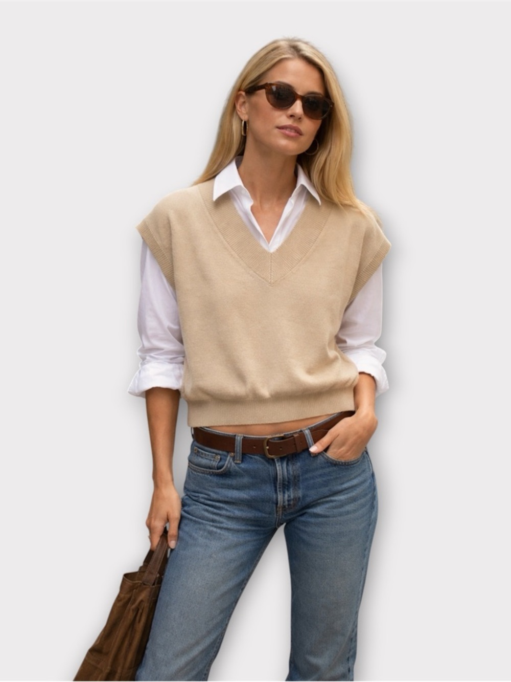 Maeve from Anthropologie V-Neck Knit Sweater Vest